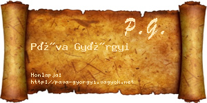 Páva Györgyi névjegykártya